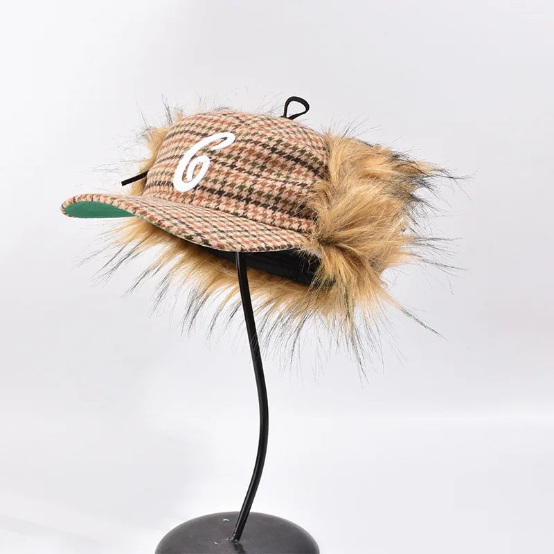 YY Embroidery Corduroy Fleece Winter Baseball Cap