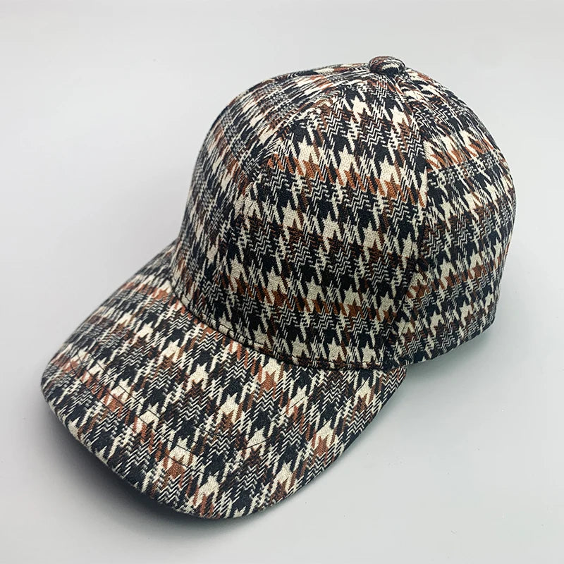 Retro British Houndstooth Classic Baseball Cap