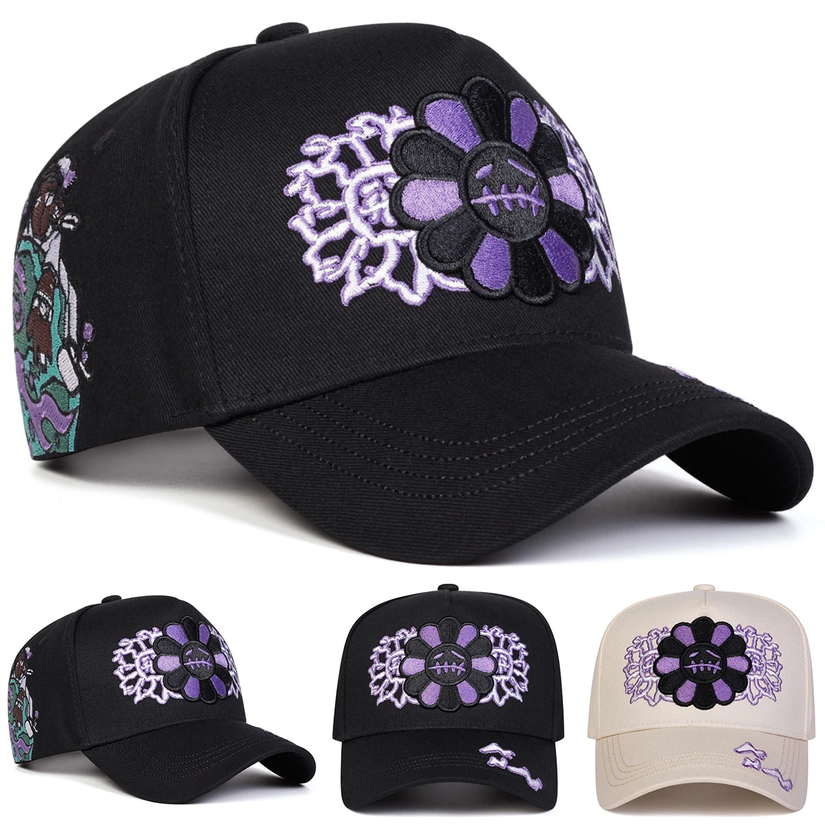 Unisex Sunflower Embroidered Casual Outdoor Baseball Cap