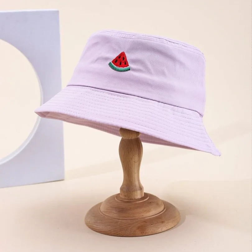 Embroidered Watermelon Pattern Foldable Bucket Hat