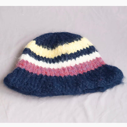 Korean Crochet Flower Winter Bucket Hat