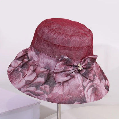 Women’s Butterfly Knot Floral Summer Bucket Hat