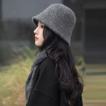 Vintage Wool Foldable Fisherman Bucket Hat Women