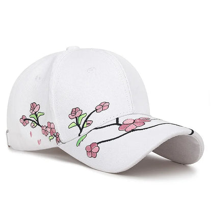 Women’s Floral Embroidery Adjustable Baseball Cap