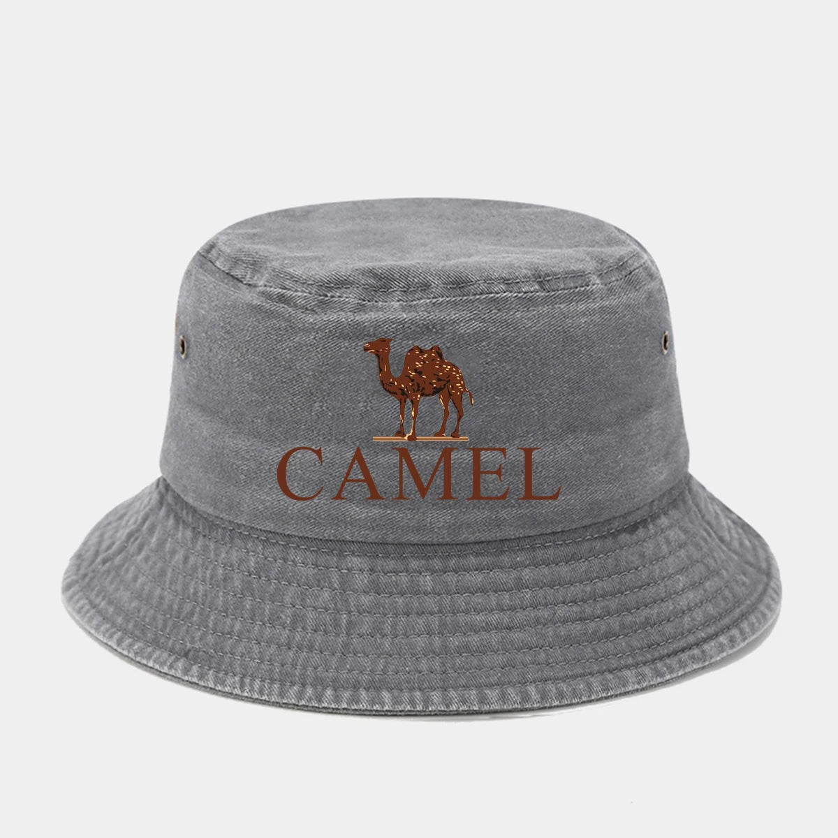 A Fashionable Printed Retro Fisherman Hat With Camel