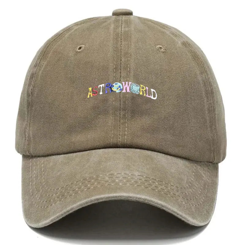 Astro Style Embroidery Vintage Cotton Baseball Cap