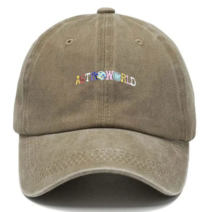 Astro Style Embroidery Vintage Cotton Baseball Cap
