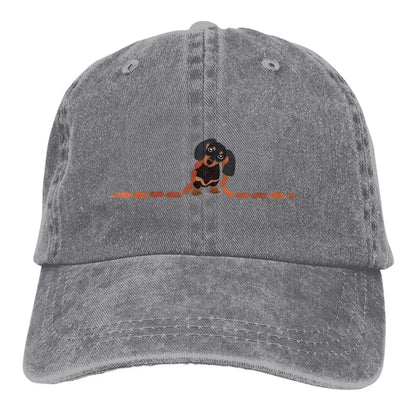 Dachshund Cute Dog Lovers Washed Denim Baseball Cap