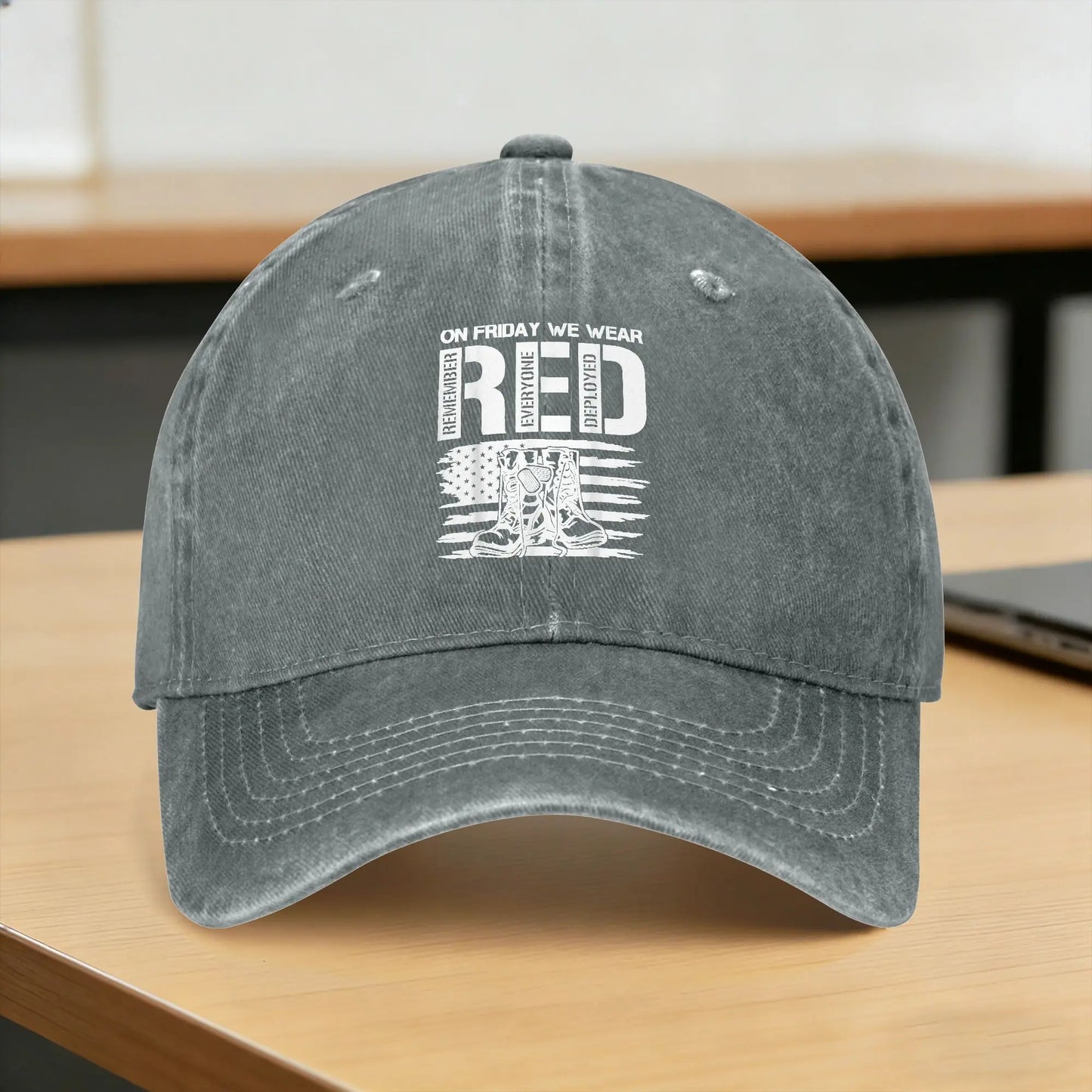 Friday Red Military Support Flag Baseball Cap