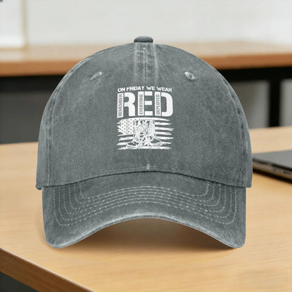 Friday Red Military Support Flag Baseball Cap