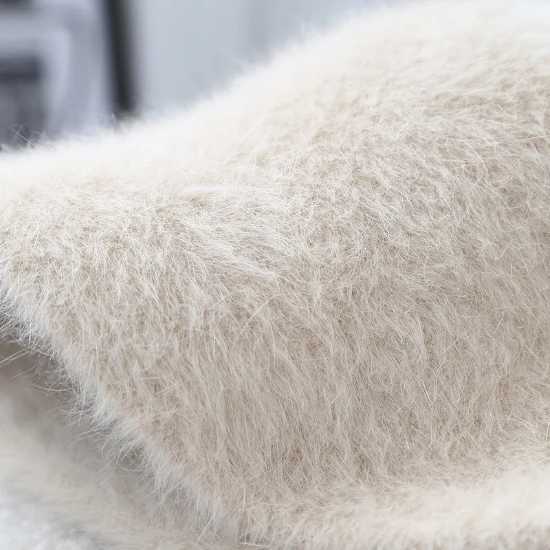 Warm Rabbit Fur Knitted Winter Bucket Hat