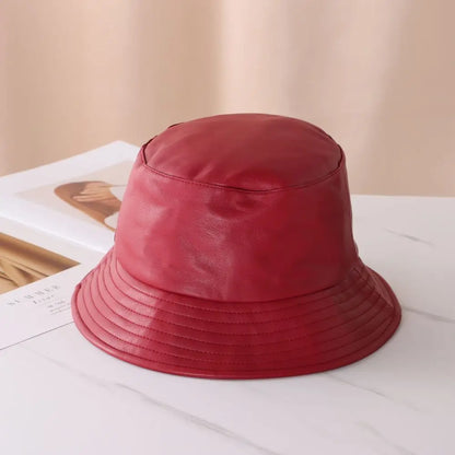 PU Leather Waterproof Bucket Hat Unisex