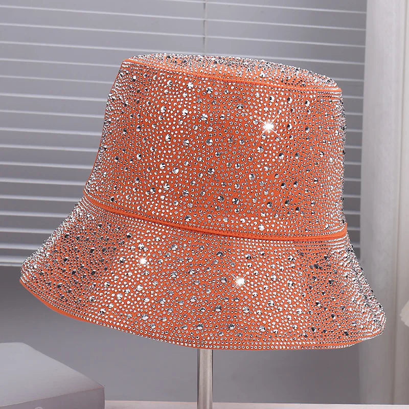 Rhinestone Star Flat Top Bucket Hat