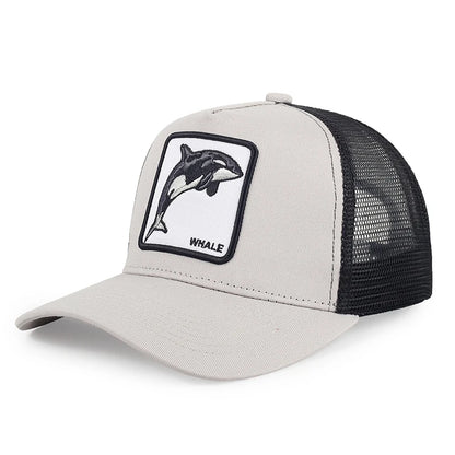 Color Block Cartoon Marine Animal Snapback Cap
