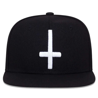 Unisex Flat Cross Embroidery Hip-hop Hats