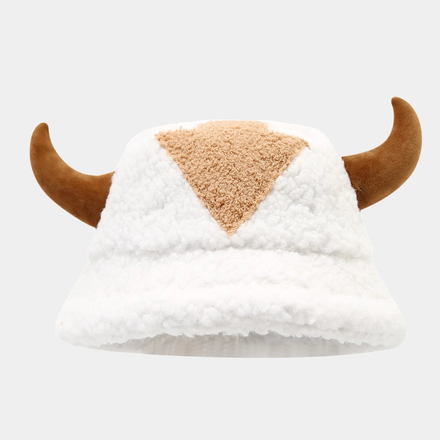 Creative Horn Ear Lambswool Plush Bucket Hat