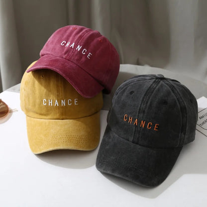 Vintage Washed Cotton Letter Sunshade Baseball Cap