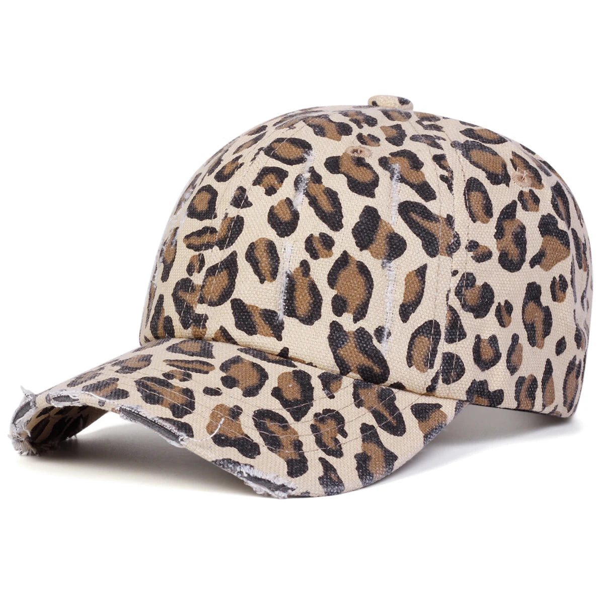 Unisex Leopard Print with Holes Baseball Caps