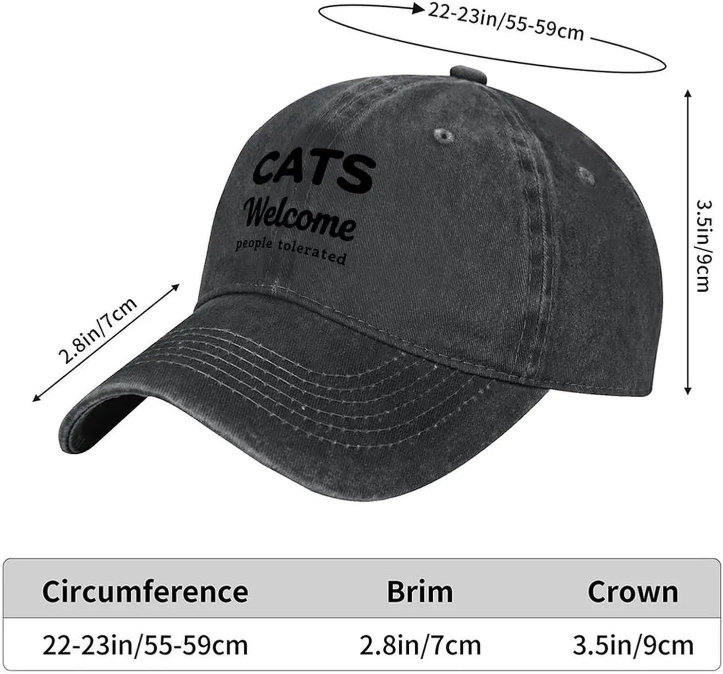 Cats Welcome People Tolerated Funny Cat Lover Baseball Cap