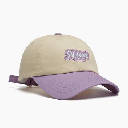 Fresh Color Matching Embroidered Curved Brim Baseball Cap