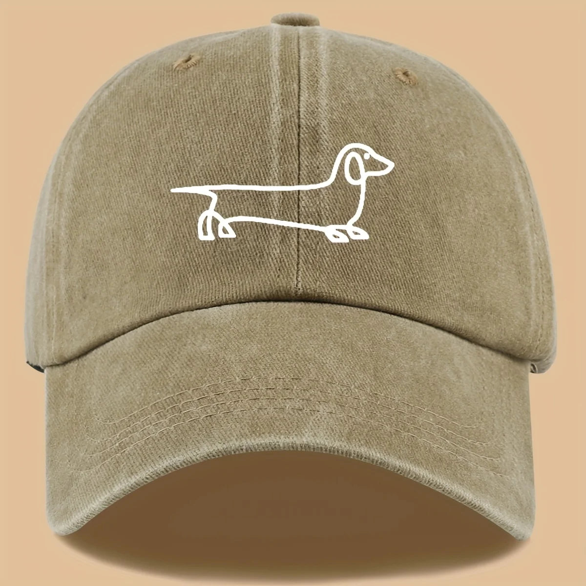 Simple Dog Print Travel Baseball Cap