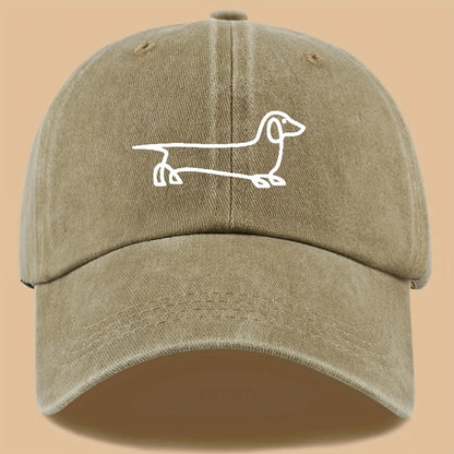Simple Dog Print Travel Baseball Cap