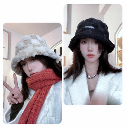 Warm Sheepskin Versatile Autumn Winter Bucket Hat
