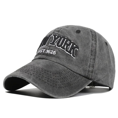 New York Embroidered Washed Snapback Baseball Cap