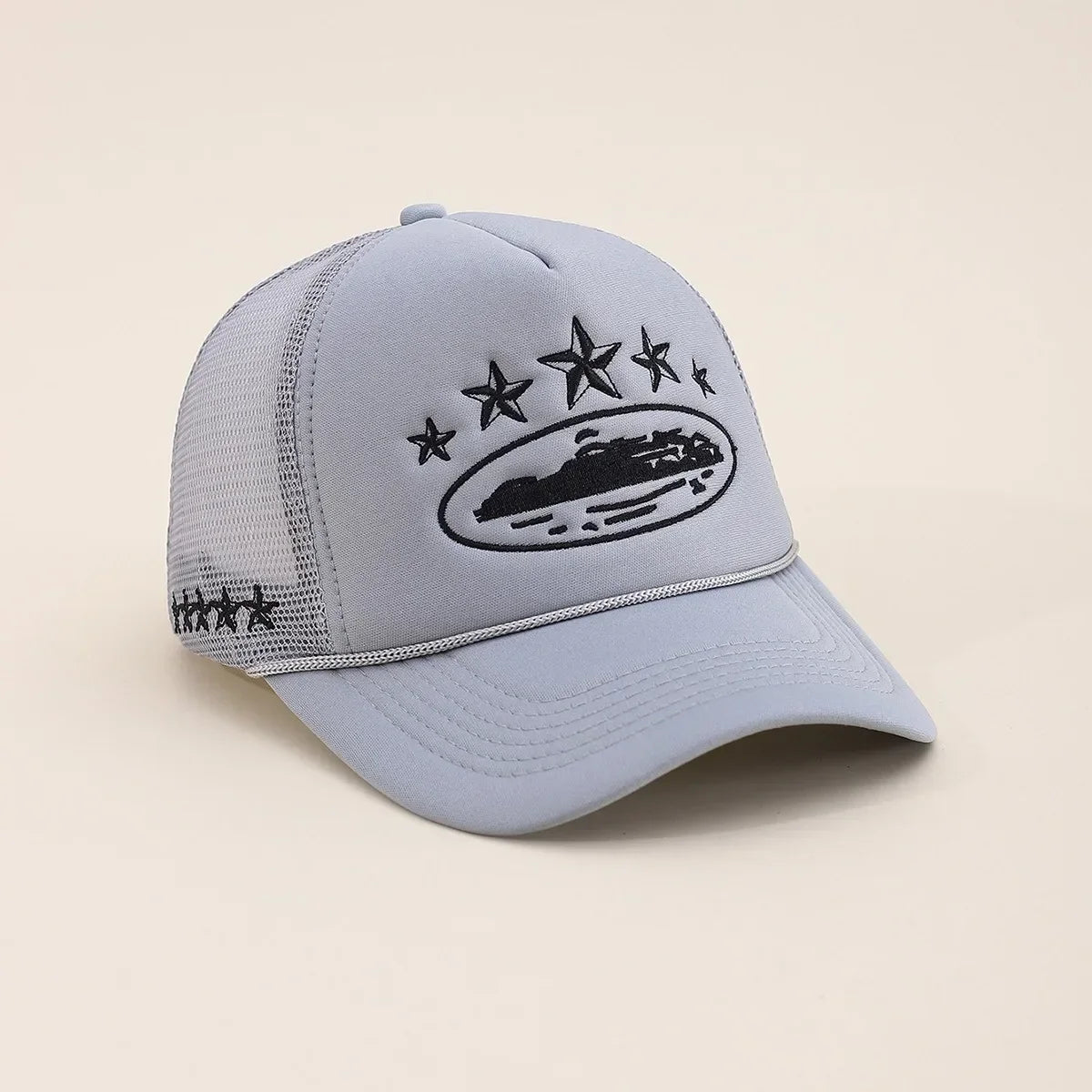 Unisex Five Star Embroidered Mesh Baseball Cap