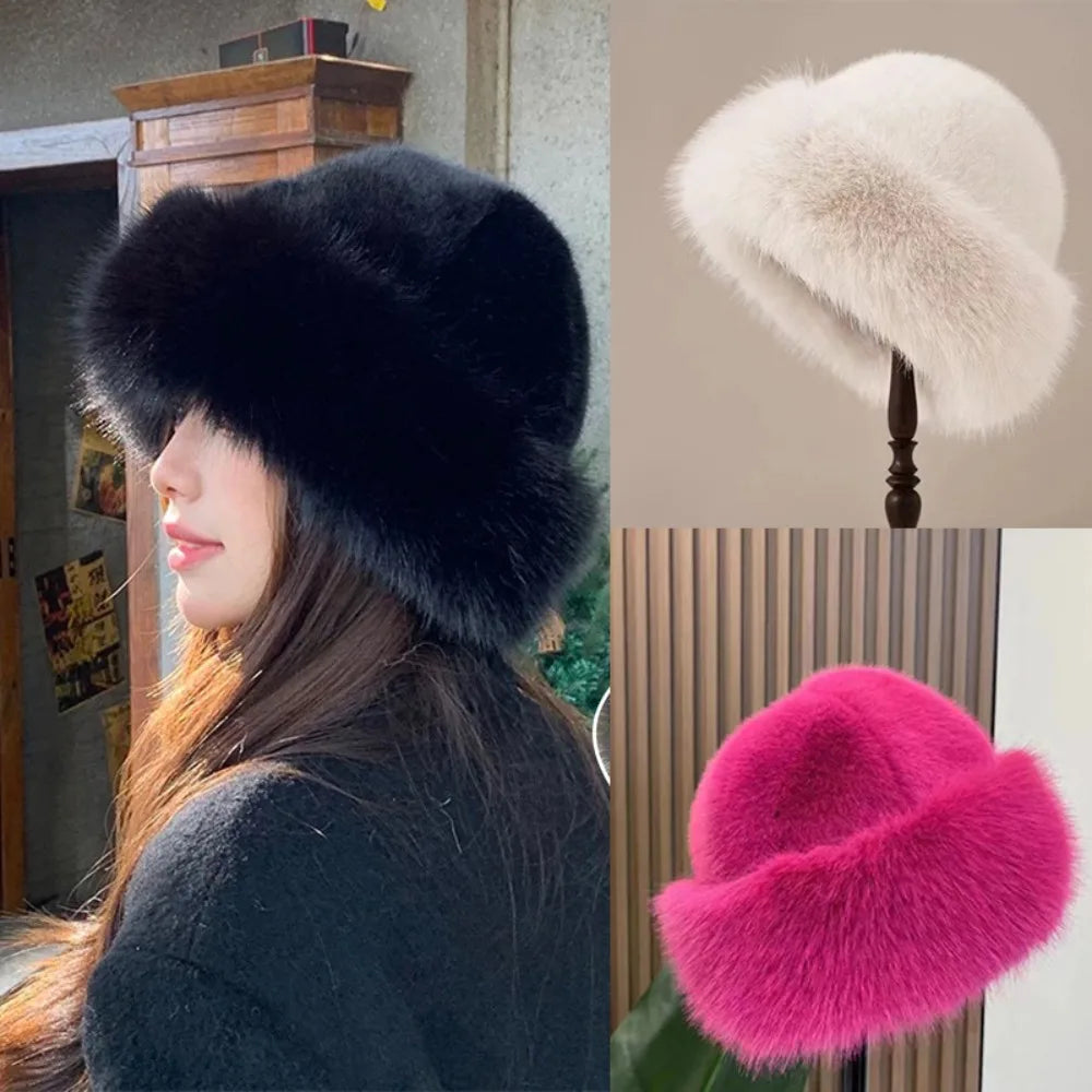 Warm Plush Winter Outdoor Bucket Hat