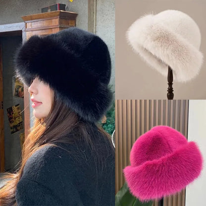 Warm Plush Winter Outdoor Bucket Hat
