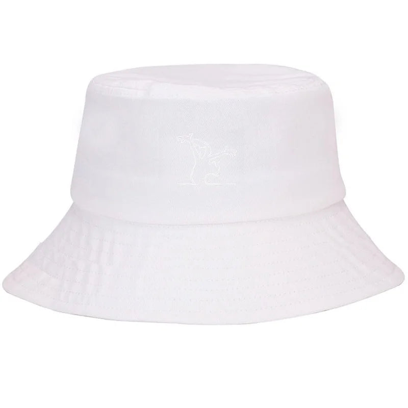 Dancing Figure Wide Brim Breathable Summer Bucket Hat