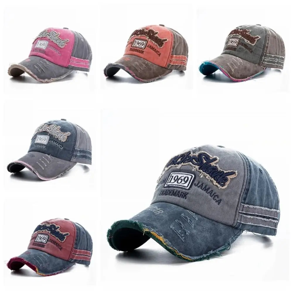 Vintage 1969 Letter Denim Baseball Cap