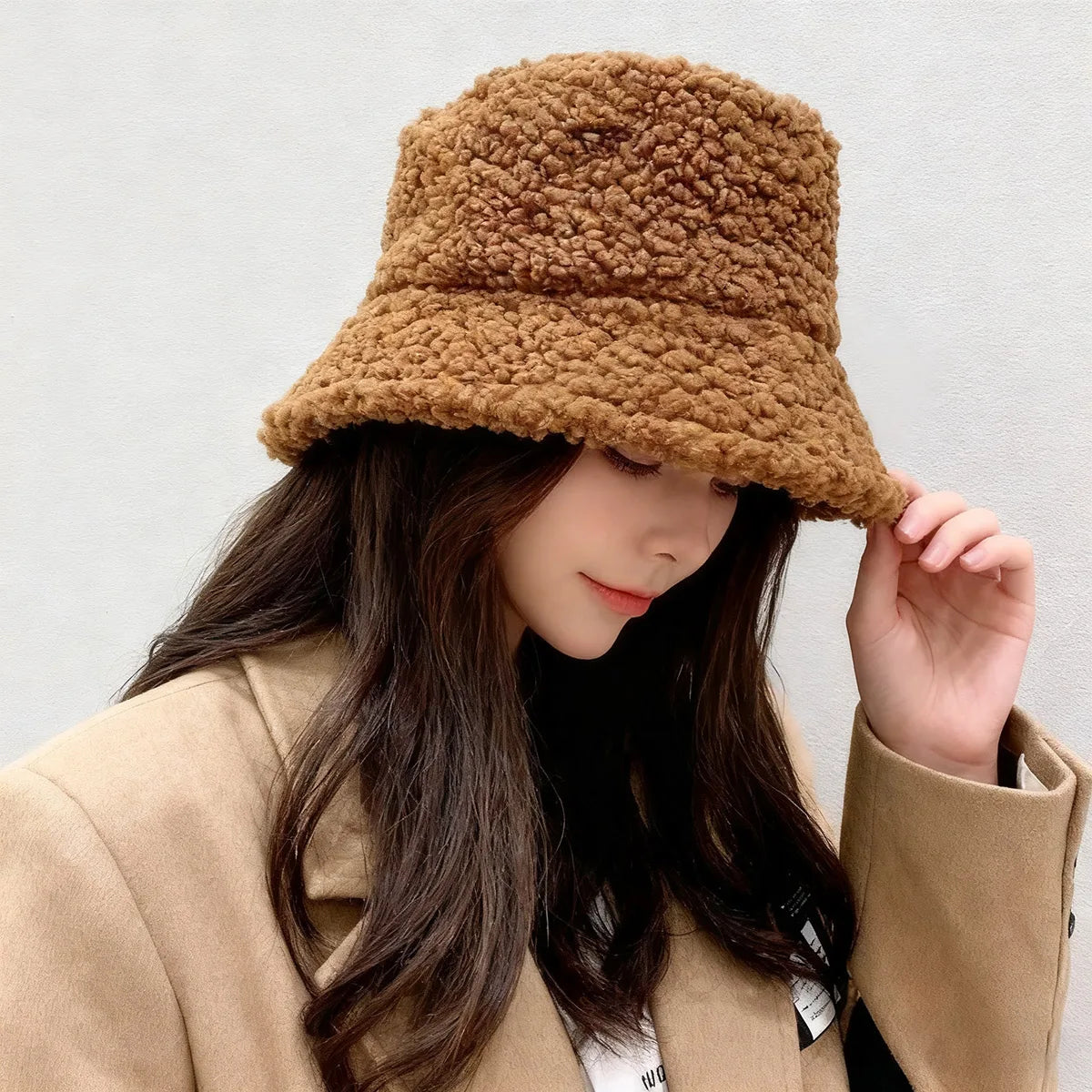 Korean Plush Fleece Lined Bucket Hat