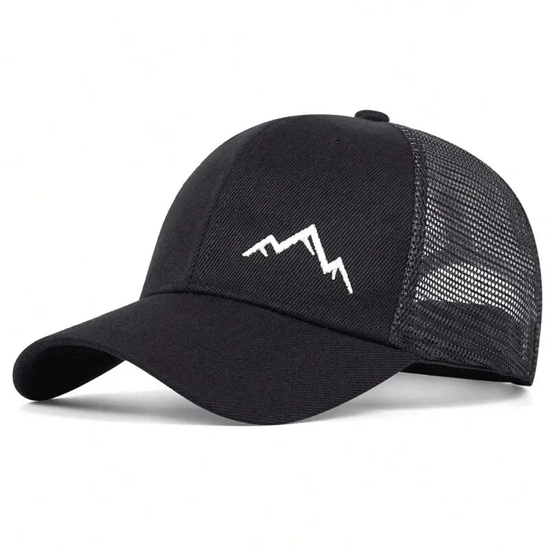 Unisex Mountain Range Embroidery Baseball Net Caps