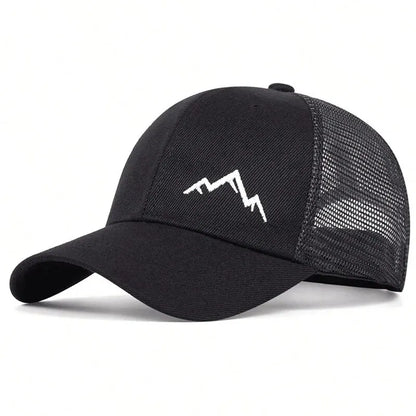 Unisex Mountain Range Embroidery Baseball Net Caps