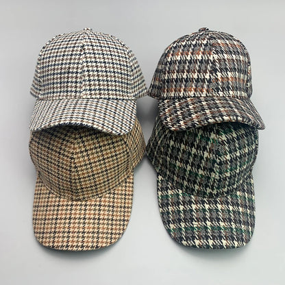Retro British Houndstooth Classic Baseball Cap