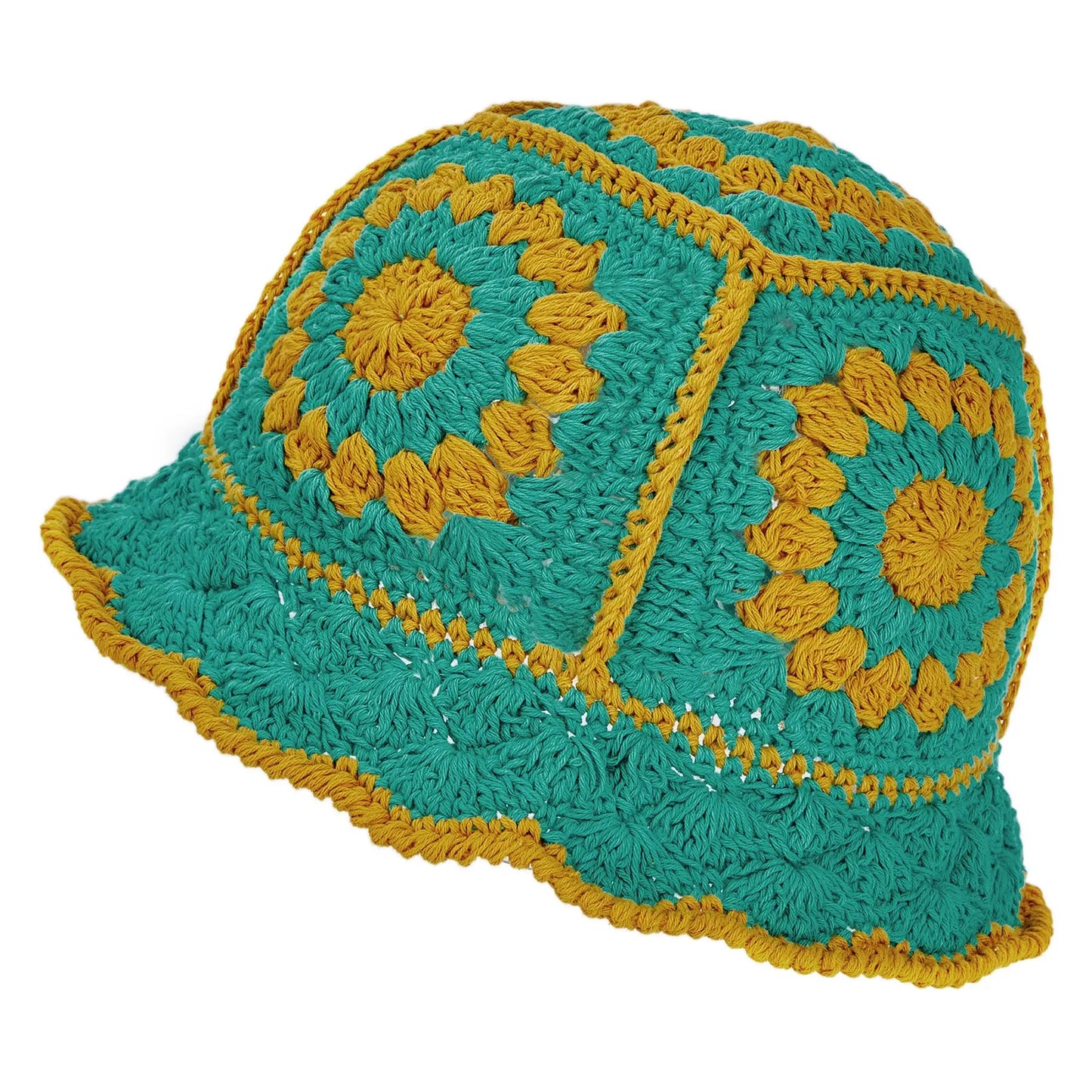 Handmade Crochet Floral Knit Foldable Bucket Hat