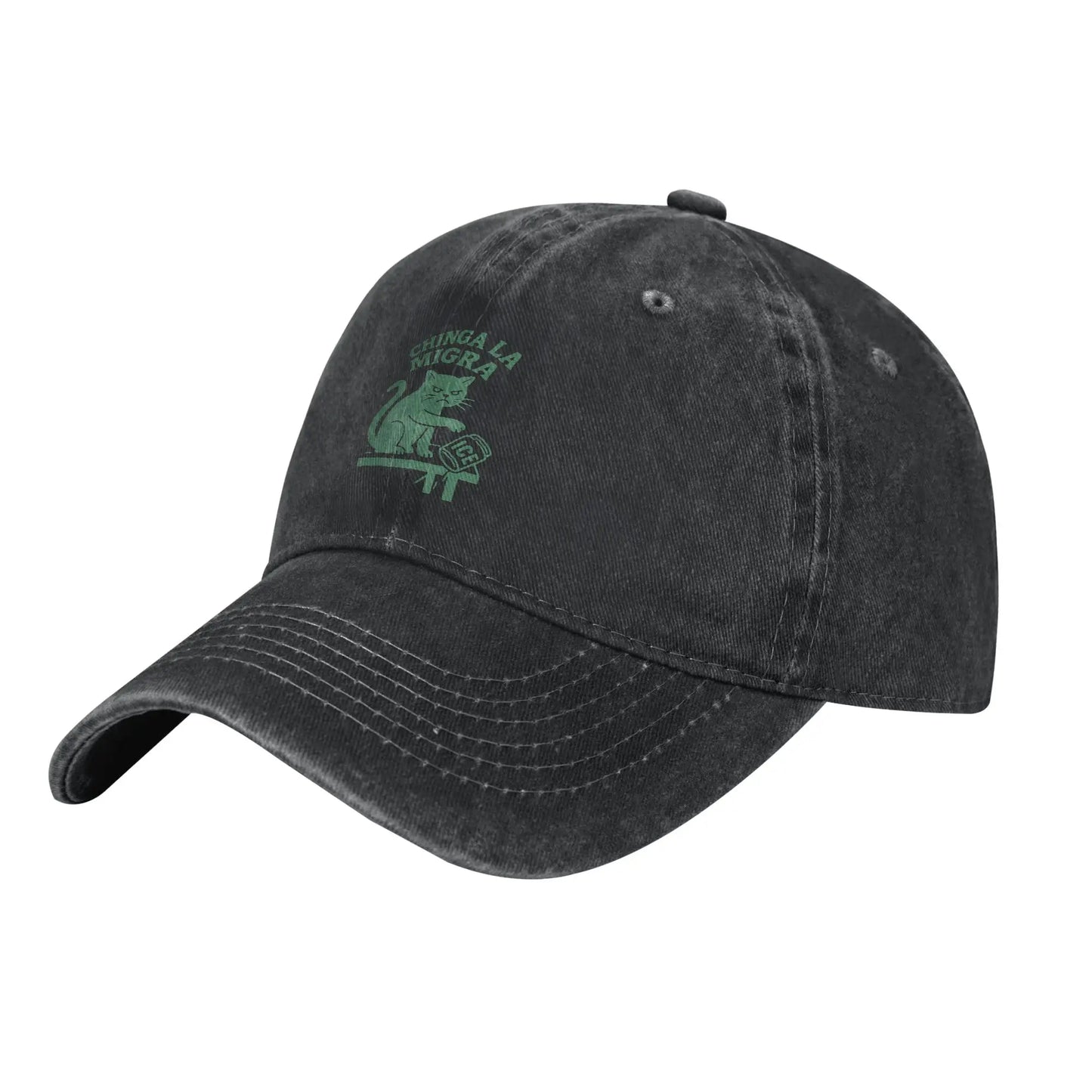Vintage Distressed Chinga-La-Migra Cat Baseball Cap