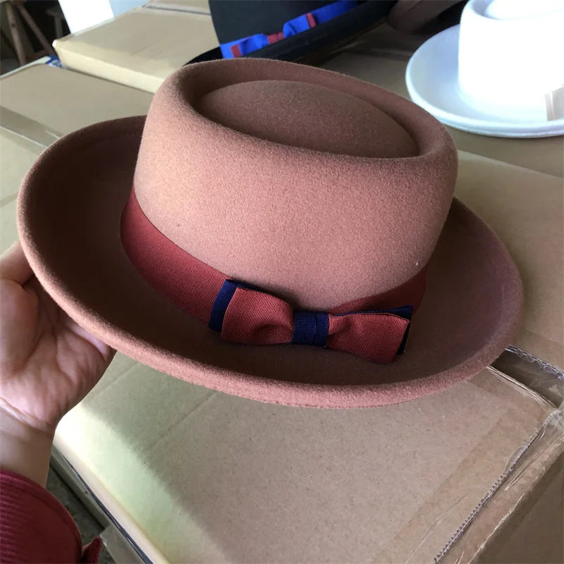 Men Women Autumn Winter Pork Pie Fedora Jazz Hat