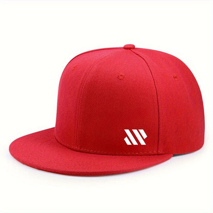 White Logo Unisex Flat Brim Travel Cap