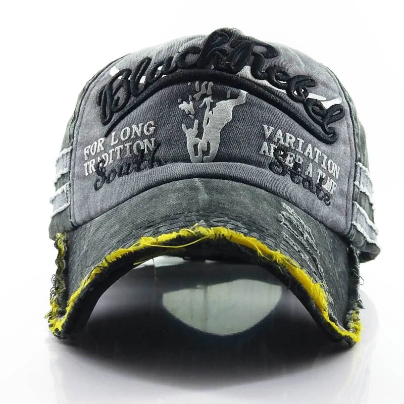 Spring Letter Embroidered Washed Bull Head Baseball Cap