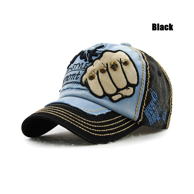 Fist Rivet Patch Adjustable Baseball Cap