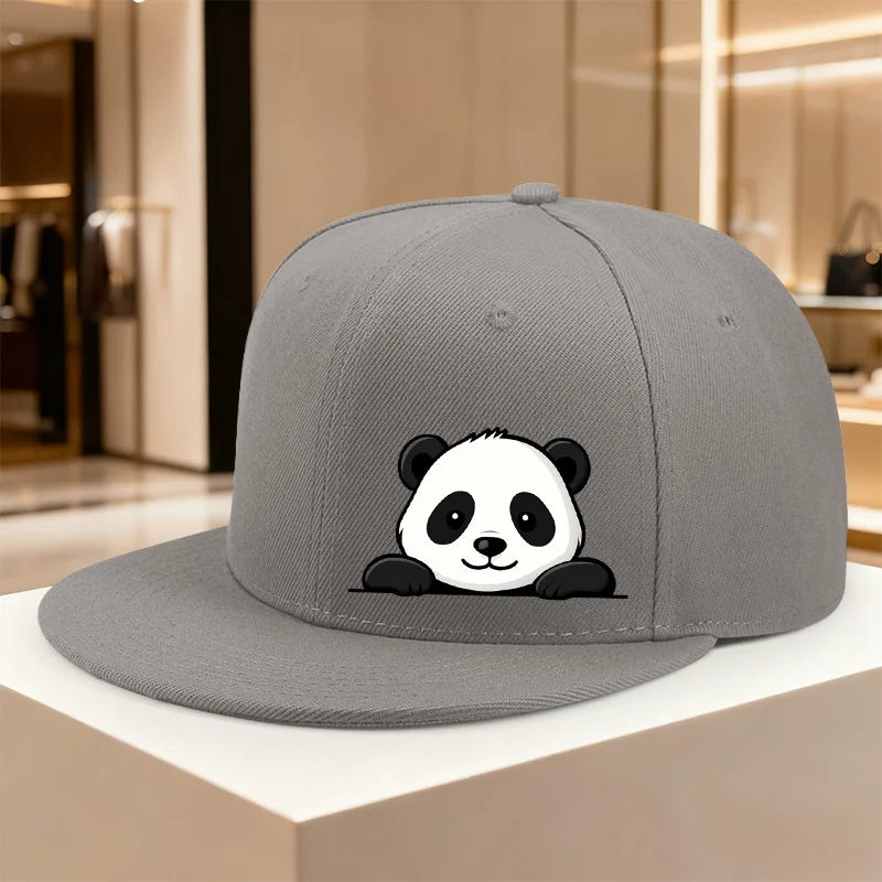 Cute Panda Head Peeking Street Style Snapback Cap