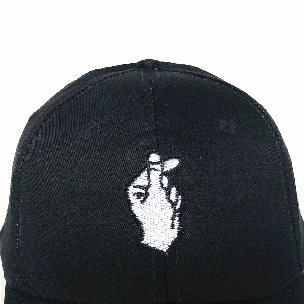 Cotton Rose Finger Gesture Snapback Baseball Cap