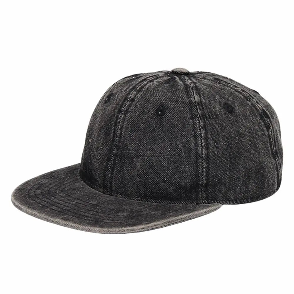Vintage Wash Oversize Denim Snapback Cap