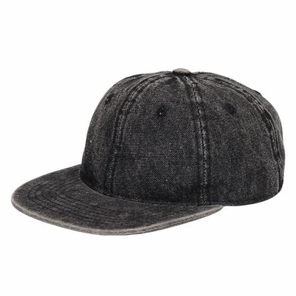 Vintage Wash Oversize Denim Snapback Cap