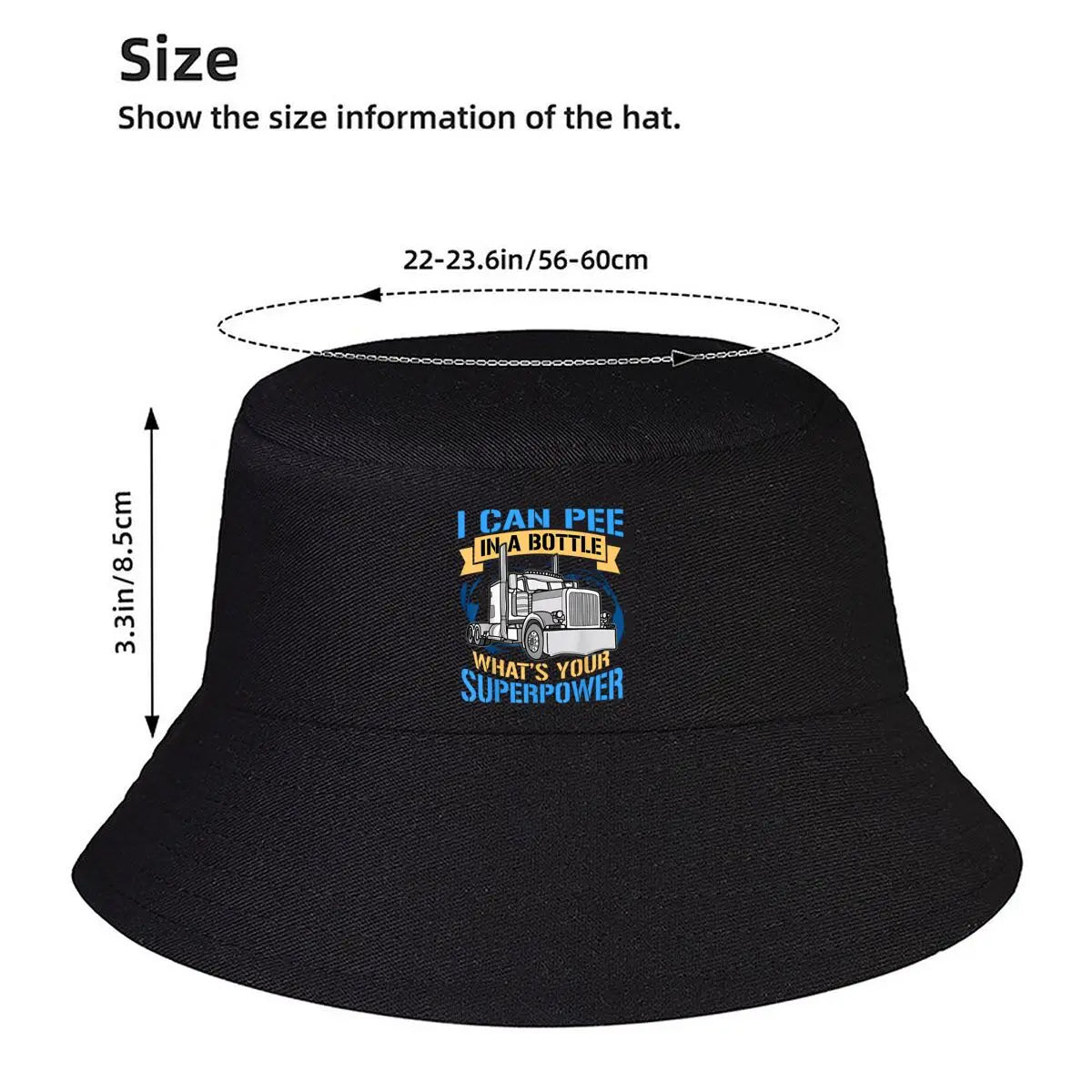 Truck Driver Pee Bottle Superpower Humor Bucket Hat