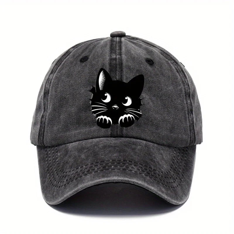 Cute Cat Print Adjustable Outdoor Baseball Cap