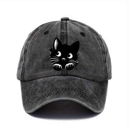 Cute Cat Print Adjustable Outdoor Baseball Cap